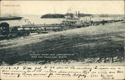 Paducah Wharf and Confluence of Ohio and Tennessee Rivers Kentucky Postcard Postcard