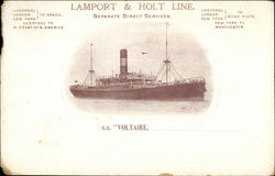 Lamport & Holt Line, SS Voltaire Steamers Postcard Postcard