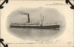 On Board ODSS Co's SS Jefferson, Old Dominion Line Postcard