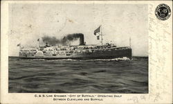 C&B Line Steamer "City of Buffalo" Postcard