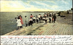 Children at Play in Jackson Park, Lake Michigan Chicago, IL Postcard Postcard