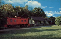 B & O Station and Caboose Postcard