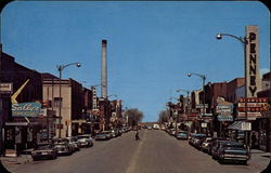 Business District Looking North in Laramie Wyoming Postcard Postcard