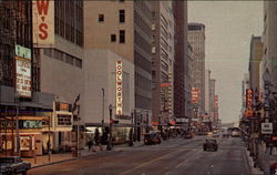 Main Street at Dusk, Downtown Houston, TX Postcard Postcard