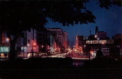 Market Street at night, looking East Newark, NJ Postcard Postcard