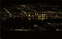 Night View of Vancouver British Columbia Canada Postcard Postcard