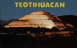 A Pretty Night View of the Pyramid to the Sun Postcard