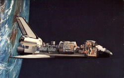 A key shuttle payload is Spacelab Center Space & Rockets Postcard Postcard