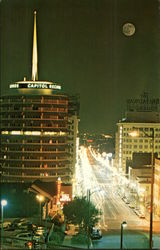 Moon Over Hollywood California Postcard Postcard