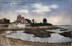 Old Fort Sewall, Children's Island in Distance Postcard