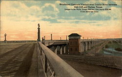 Reinforced Concrete Viaduct Oak Cliff, TX Postcard Postcard