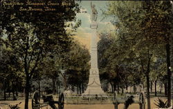 Confederate Monument, Travis Park San Antonio, TX Postcard Postcard