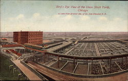 Bird's Eye View of the Unton Stock Yards Chicago, IL Postcard Postcard