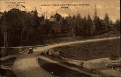 A Double Turn in Lake Washington Boulevard Seattle, WA Postcard Postcard