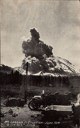 Mt. Lassen in Eruption - June 1914 California Lassen Volcanic National Park Postcard Postcard