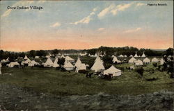 Crow Indian Village Native Americana Postcard Postcard