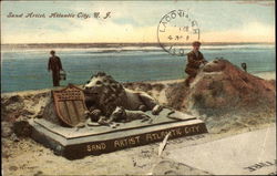 Sand Artist Atlantic City, NJ Postcard Postcard