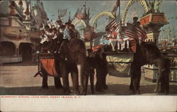 Elephant RIding, Luna Park Coney Island, NY Postcard Postcard