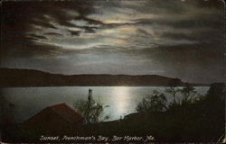 Sunset, Frenchman's Bay Bar Harbor, ME Postcard Postcard