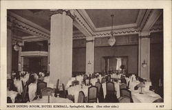 Main Dining Room, Hotel Kimball Postcard