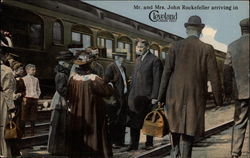 Mr. & Mrs. John Rockefeller Arriving in Cleveland Ohio Postcard Postcard