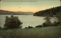 Onota Lake, showing Greylock Mountains Postcard