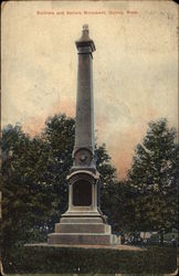 Soldiers and Sailors Monument Quincy, MA Postcard Postcard