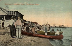 Bathing at Momaugiun Beach New Haven, CT Postcard Postcard