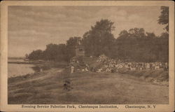 Evening Service Palestine Park, Chautauqua Institution New York Postcard Postcard