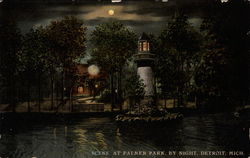 Scene at Palmer Park by Night Detroit, MI Postcard Postcard