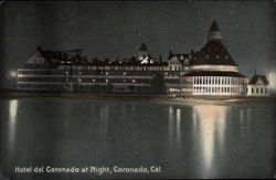 Hotel del Coronado at Night Postcard