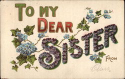 To My Dear Sister Postcard