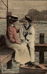 Woman and Sailor Postcard