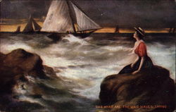 What Are the Wild Waves Saying Sailboats Postcard Postcard