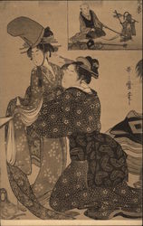 Estampe par Utamaro 1753-1806 Japan Art Postcard Postcard