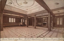 Second Cabin Smoking Room, RMS Aquitania, Britain's Largest Liner Postcard