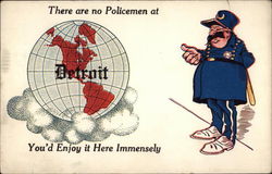 Policeman and Globe Postcard Postcard