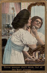 Some women don't drink, but all like their glasses Postcard