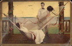 Couple on Porch Hammock Postcard