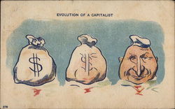 Evolution of a Capitalist Money & Coins Postcard Postcard