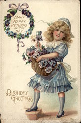 Birthday Greetings: Many Happy Returns of the Day Postcard