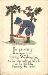 In Patriotic Memory of George Washington President's Day Postcard Postcard