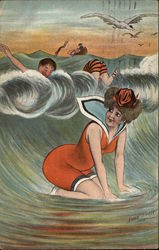 Bathing Beauty in the Surf Postcard