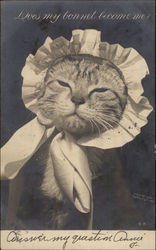 Kitten in a Bonnet Postcard