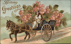 Horse-Drawn Cart Filled with Flowers Postcard