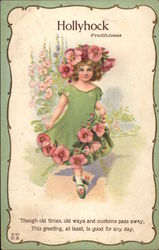 Hollyhock - Fruitfulness Flowers Postcard Postcard