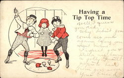 Having a Tip Top Time Children Postcard Postcard