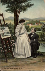 Painting of man and woman Couples Postcard Postcard