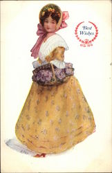 Women with Basket of Violets Postcard