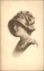 Portrait of Women in Bonnet Postcard Postcard